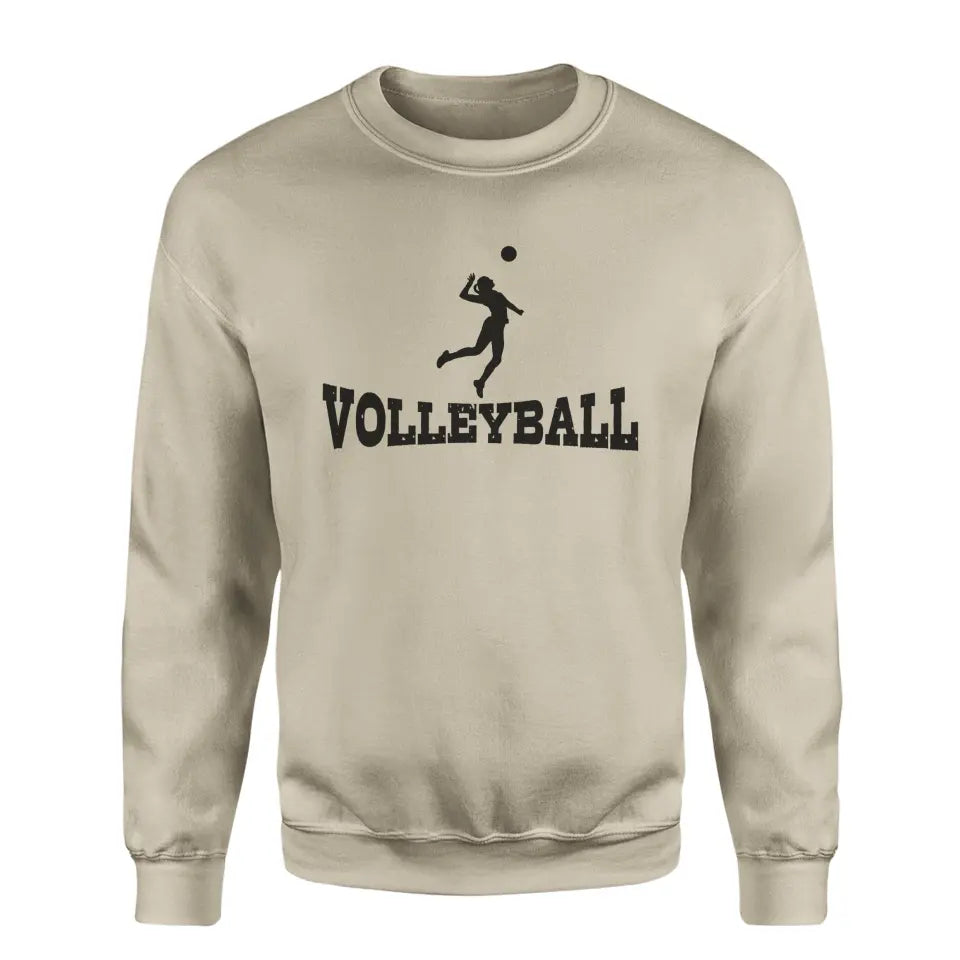 basic volleyball with volleyball player icon on a sweatshirt with a black graphic