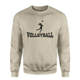 basic volleyball with volleyball player icon on a sweatshirt with a black graphic