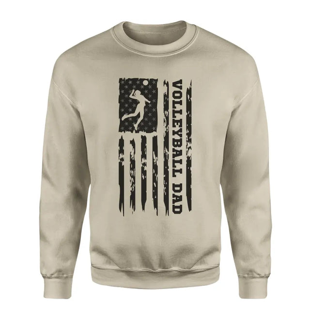 volleyball dad vertical flag on a sweatshirt with a black graphic