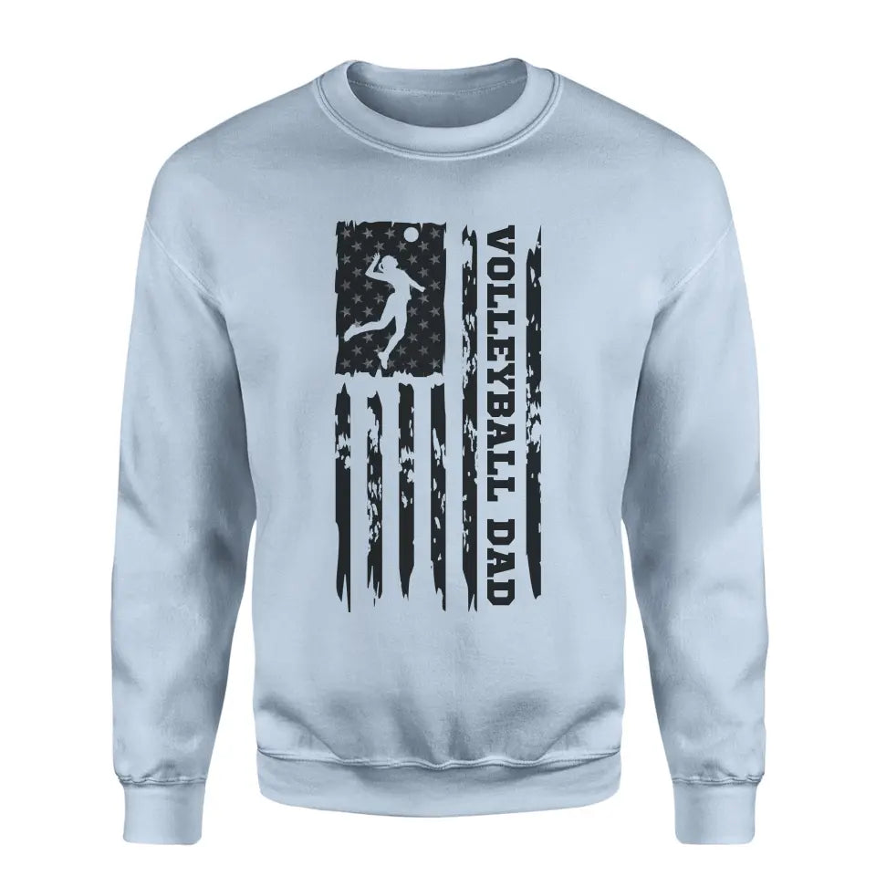 volleyball dad vertical flag on a sweatshirt with a black graphic