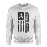 sprint grandpa vertical flag on a sweatshirt with a black graphic