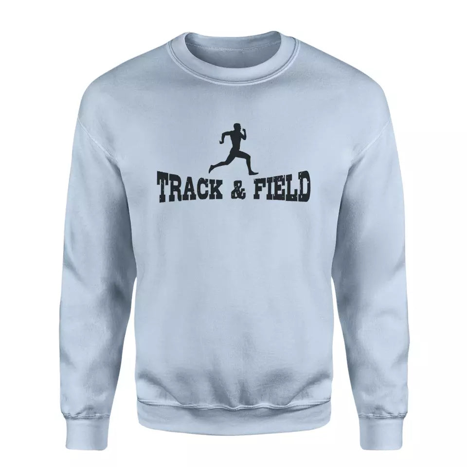 basic sprint with sprinter icon on a sweatshirt with a black graphic