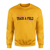 custom sprint mascot and sprinter name on a sweatshirt with a black graphic