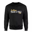 custom sprint mascot and sprinter name on a sweatshirt with a white graphic