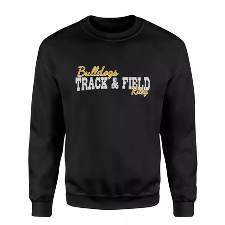 custom sprint mascot and sprinter name on a sweatshirt with a white graphic