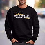 custom volleyball mascot and volleyball player name on a sweatshirt with a white graphic