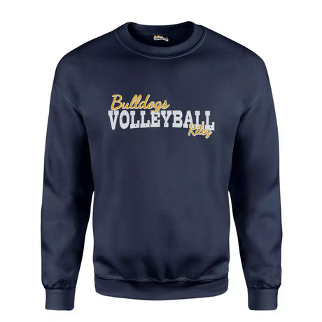 custom volleyball mascot and volleyball player name on a sweatshirt with a white graphic