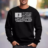 volleyball dad horizontal flag on a sweatshirt with a white graphic