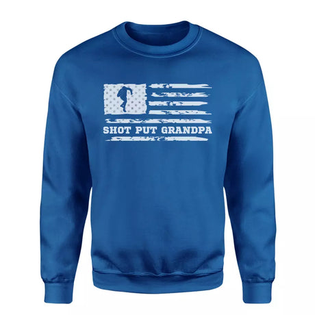 shot put grandpa horizontal flag on a sweatshirt with a white graphic