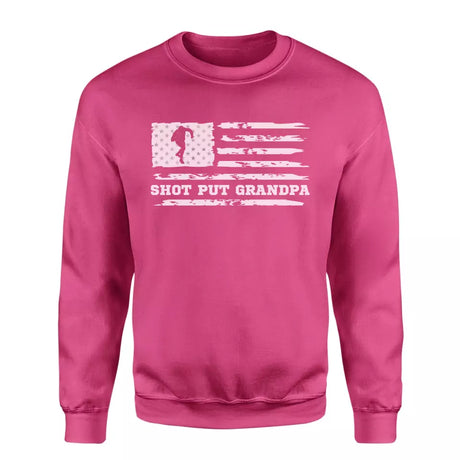 shot put grandpa horizontal flag on a sweatshirt with a white graphic