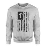 shot put grandpa vertical flag on a sweatshirt with a black graphic