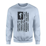 Shot put Grandma Vertical Flag on a Sweatshirt with a Black Graphic