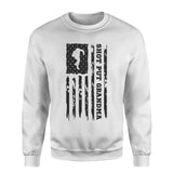 Shot put Grandma Vertical Flag on a Sweatshirt with a Black Graphic