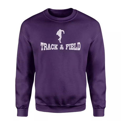 basic shot put with shot putter icon on a sweatshirt with a white graphic