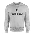 basic shot put with shot putter icon on a sweatshirt with a black graphic