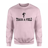 basic shot put with shot putter icon on a sweatshirt with a black graphic