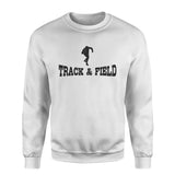 basic shot put with shot putter icon on a sweatshirt with a black graphic