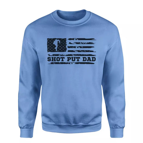 shot put dad horizontal flag on a sweatshirt with a black graphic