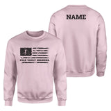 pole vault grandma horizontal flag with pole vaulter name on a sweatshirt with a black graphic