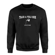 pole vault mom with pole vaulter icon and pole vaulter name on a sweatshirt with a white graphic