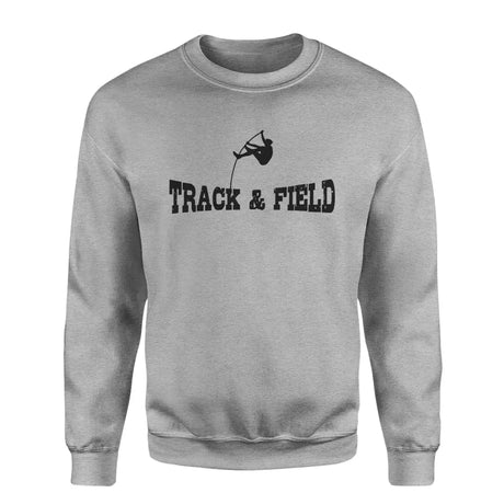 basic pole vault with pole vaulter icon on a sweatshirt with a black graphic