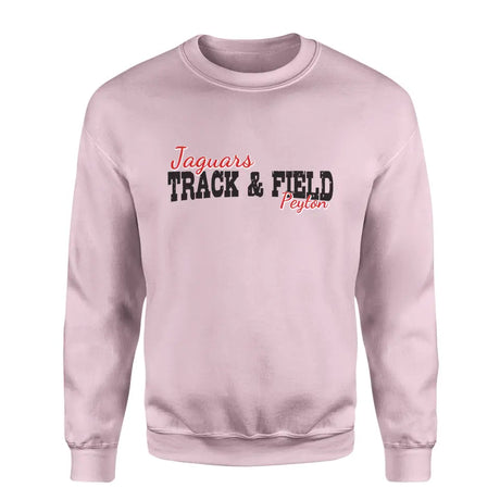 custom pole vault mascot and pole vaulter name on a sweatshirt with a black graphic