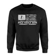 pole vault mom horizontal flag on a sweatshirt with a white graphic