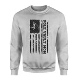 Pole Vault Mom Vertical Flag on a Sweatshirt with a Black Graphic