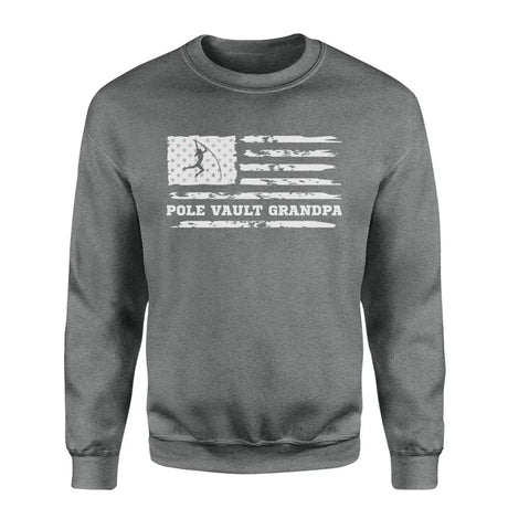 pole vault grandpa horizontal flag on a sweatshirt with a white graphic