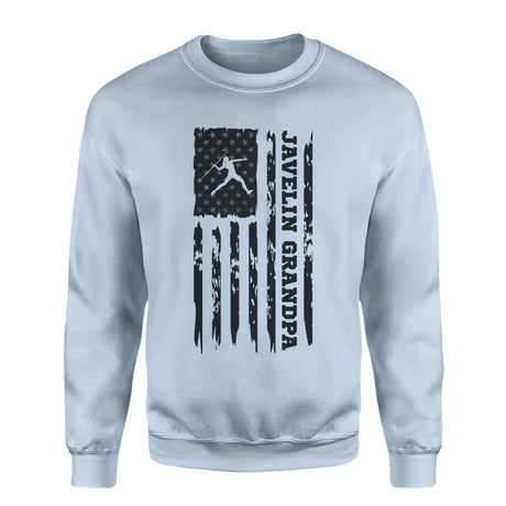 javelin grandpa vertical flag on a sweatshirt with a black graphic