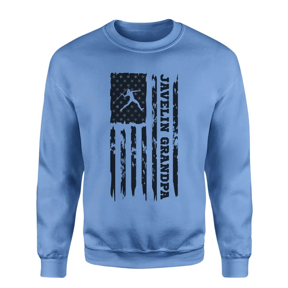 javelin grandpa vertical flag on a sweatshirt with a black graphic