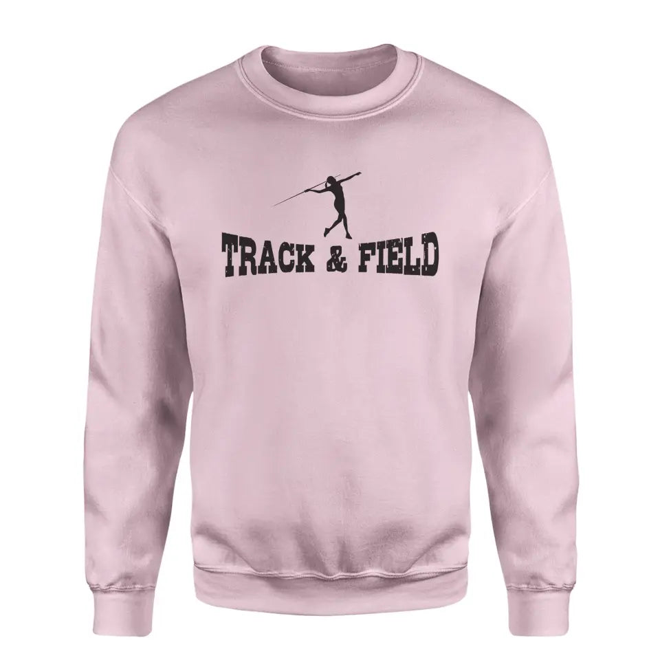 basic javelin with javelin thrower icon on a sweatshirt with a black graphic