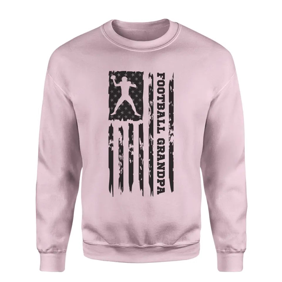 football grandpa vertical flag on a sweatshirt with a black graphic