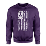 football grandpa vertical flag on a sweatshirt with a white graphic