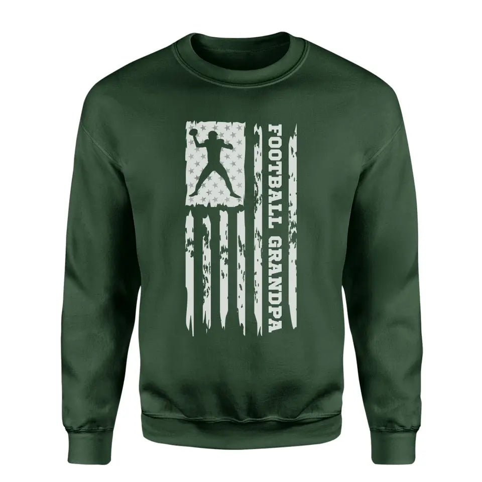 football grandpa vertical flag on a sweatshirt with a white graphic