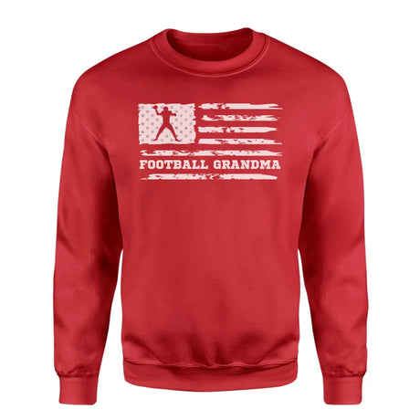 football grandma horizontal flag on a sweatshirt with a white graphic