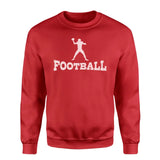 basic football with football player icon on a sweatshirt with a white graphic