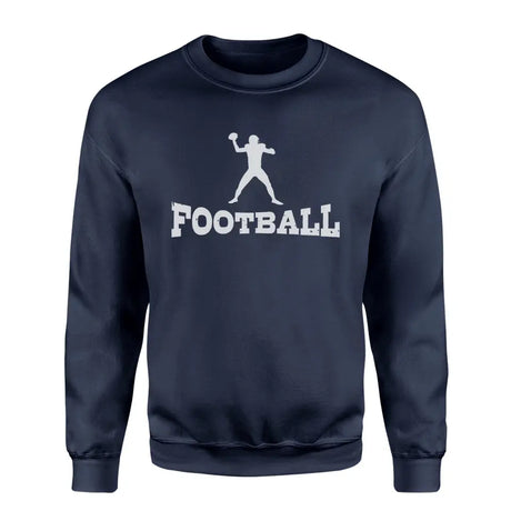 basic football with football player icon on a sweatshirt with a white graphic