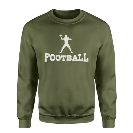 basic football with football player icon on a sweatshirt with a white graphic