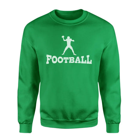 basic football with football player icon on a sweatshirt with a white graphic