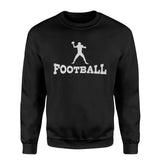 basic football with football player icon on a sweatshirt with a white graphic