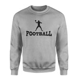 basic football with football player icon on a sweatshirt with a black graphic