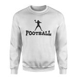 basic football with football player icon on a sweatshirt with a black graphic