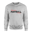 custom football mascot and football player name on a sweatshirt with a black graphic