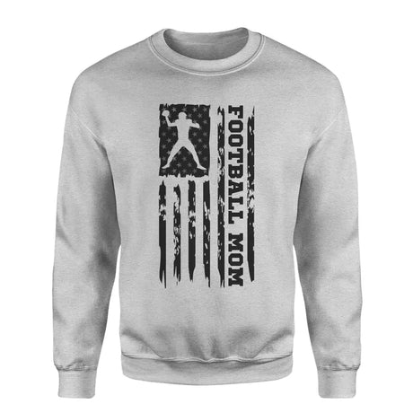 football mom vertical flag on a sweatshirt with a black graphic