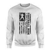 football mom vertical flag on a sweatshirt with a black graphic