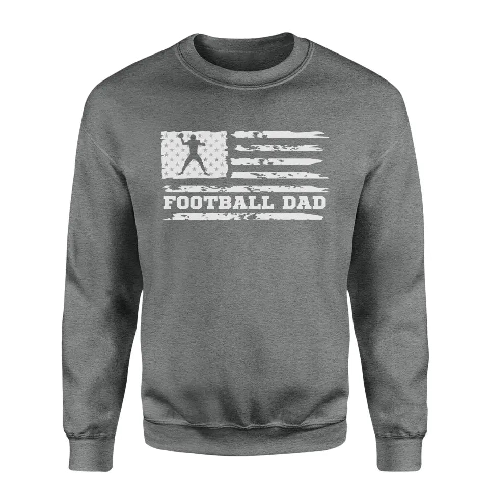 football dad horizontal flag on a sweatshirt with a white graphic