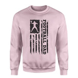 football dad vertical flag on a sweatshirt with a black graphic