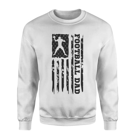 football dad vertical flag on a sweatshirt with a black graphic