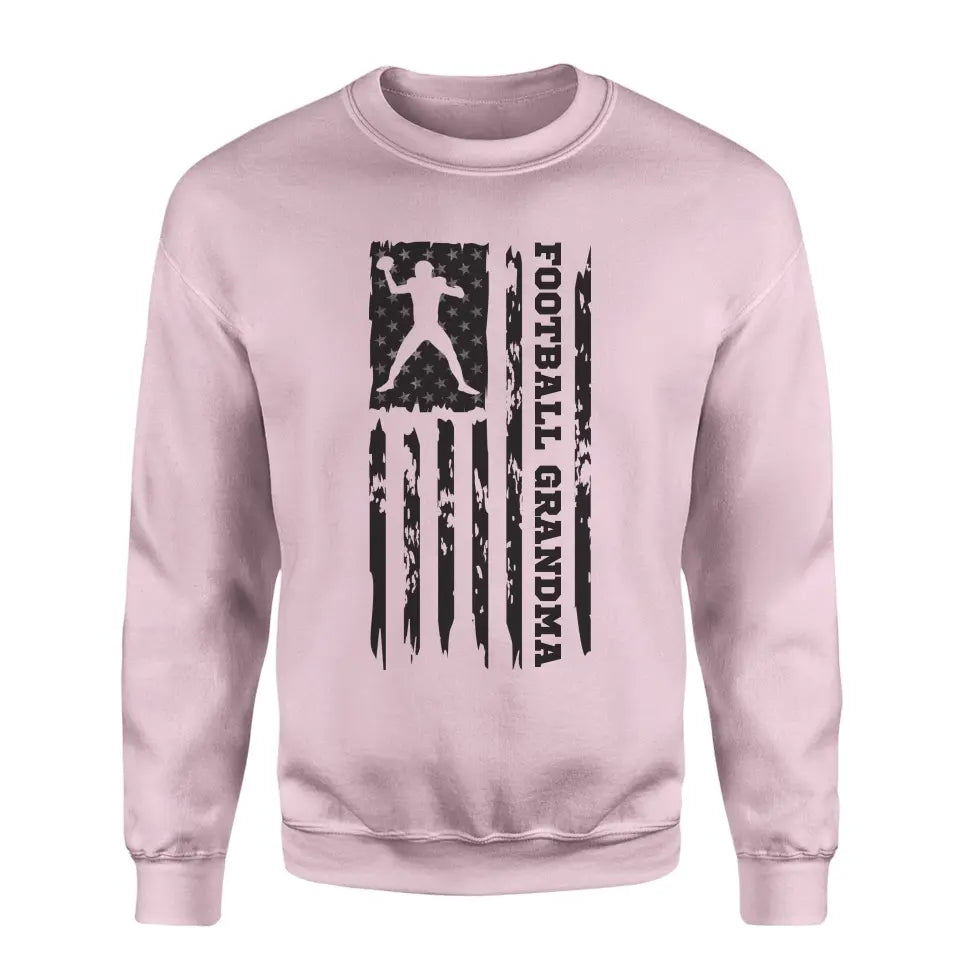 Football Grandma Vertical Flag on a Sweatshirt with a Black Graphic